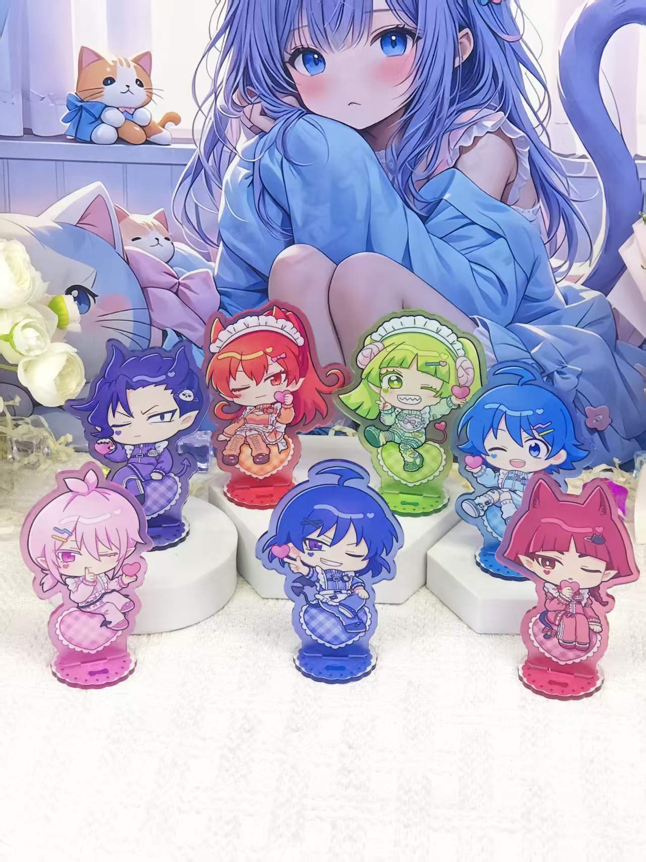 Figma Stand Set - Iruma-kun Chibi Maid Style Acryl-Ständer-Set, niedliche